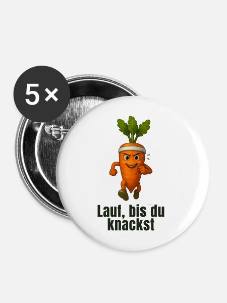 Karotte Sprint Knack-Lauf - Buttons mittel 32 mm (5er Pack) - Weiß