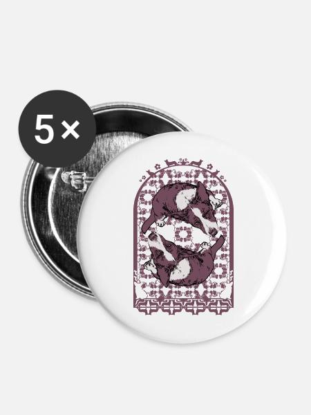 CORGI-KOMPOSITION - Buttons mittel 32 mm (5er Pack) - Weiß