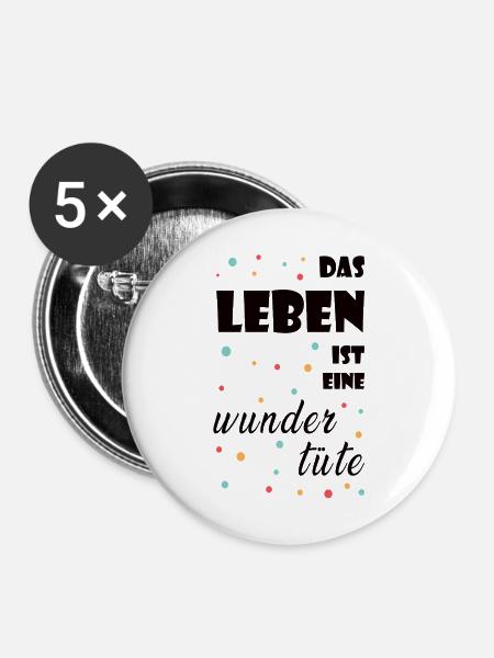 Das Leben ist eine Wundertüte - Buttons mittel 32 mm (5er Pack) - Weiß