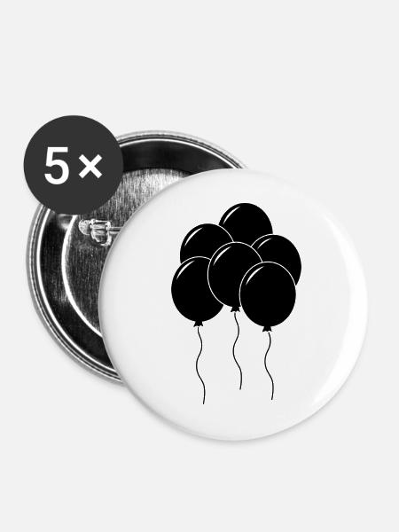 Ballon - Buttons mittel 32 mm (5er Pack) - Weiß