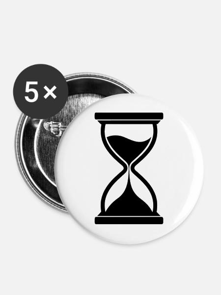 Sanduhr - Buttons mittel 32 mm (5er Pack) - Weiß