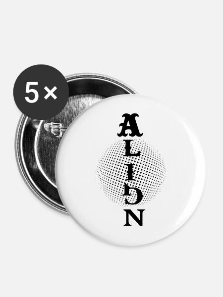 Frieden – Spirituelle Energie - Buttons mittel 32 mm (5er Pack) - Weiß