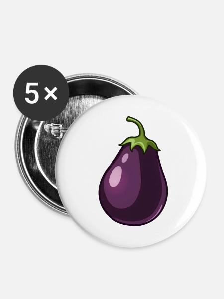 Aubergine - Buttons mittel 32 mm (5er Pack) - Weiß