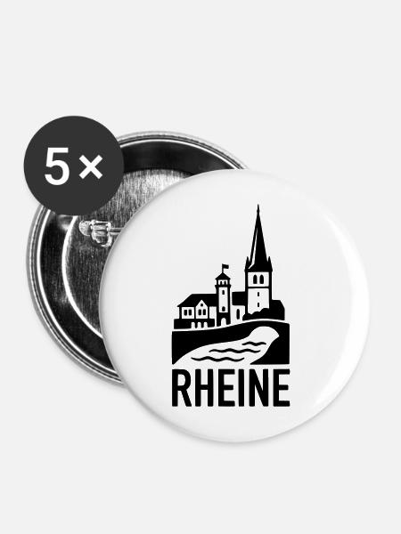 Rheine Silhouette - Buttons mittel 32 mm (5er Pack) - Weiß