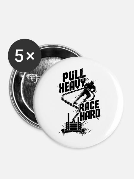 Sled Pull Fitness Race - Buttons mittel 32 mm (5er Pack) - Weiß