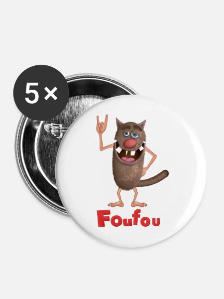 Foufou Superstar - Buttons mittel 32 mm (5er Pack) - Weiß