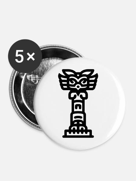 Totem - Buttons mittel 32 mm (5er Pack) - Weiß
