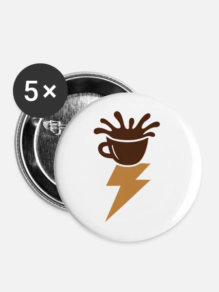 Espressoblitz. - Buttons mittel 32 mm (5er Pack) - Weiß