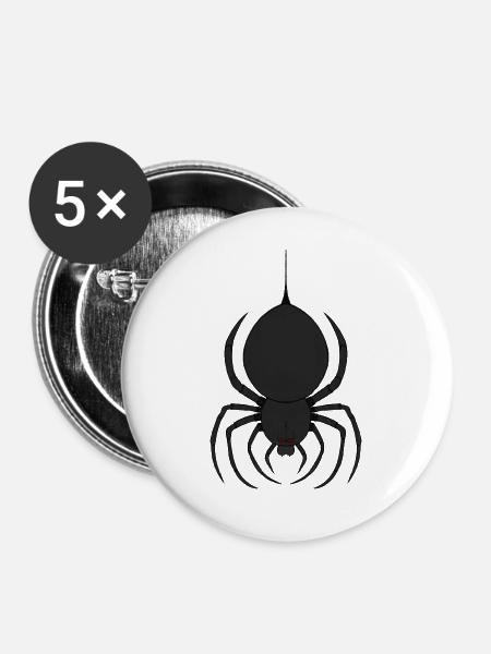 Düstere Spinne mit Roten Augen - Buttons mittel 32 mm (5er Pack) - Weiß