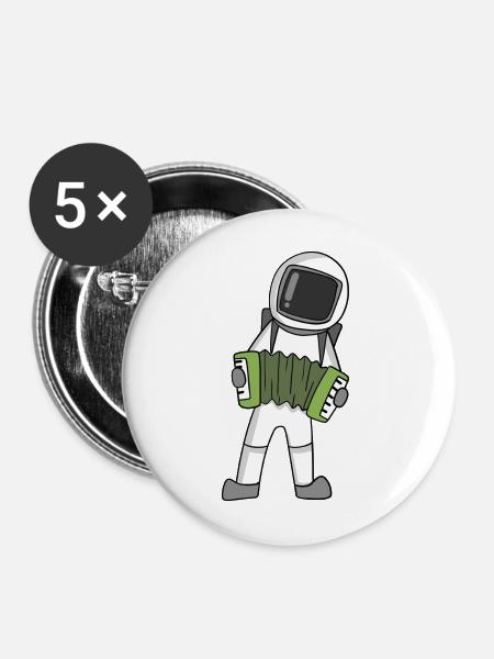 Astronaut - Buttons mittel 32 mm (5er Pack) - Weiß