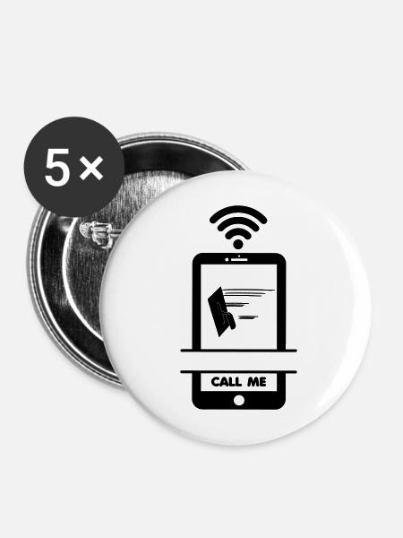 Anruf Telefon Stuckateur - Buttons mittel 32 mm (5er Pack) - Weiß