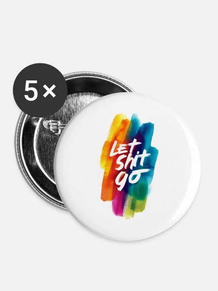 Let go - Buttons mittel 32 mm (5er Pack) - Weiß