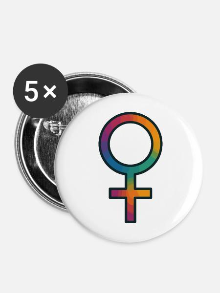 Venussymbol - Buttons mittel 32 mm (5er Pack) - Weiß