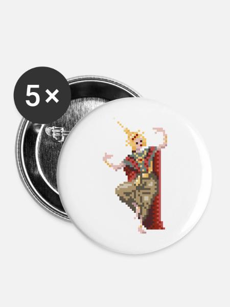8bit thai dancer - Buttons mittel 32 mm (5er Pack) - Weiß
