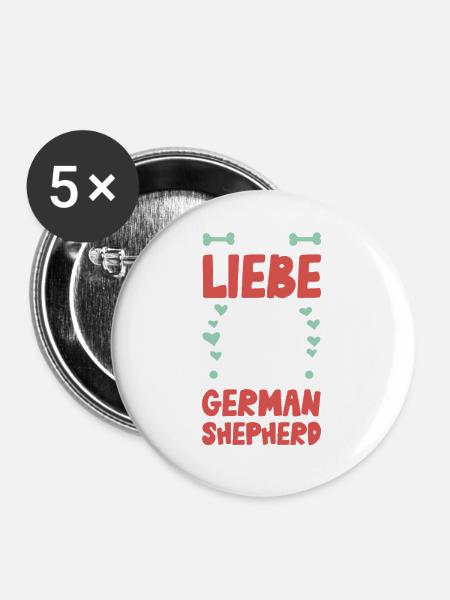 Ich liebe meinen German Shepherd - Buttons mittel 32 mm (5er Pack) - Weiß