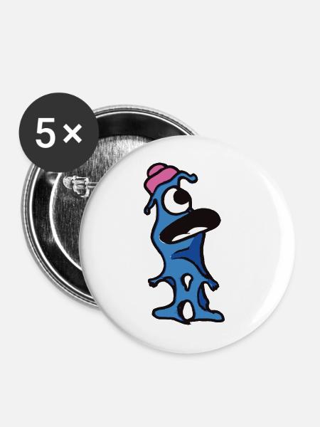 Alien Horst - Buttons mittel 32 mm (5er Pack) - Weiß