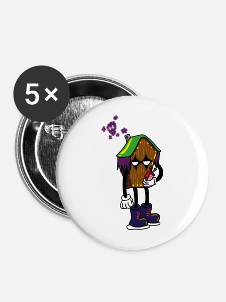 Gothik House - Buttons mittel 32 mm (5er Pack) - Weiß