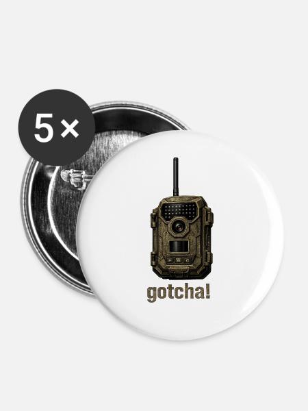 Überwachung, Kamera - Buttons mittel 32 mm (5er Pack) - Weiß
