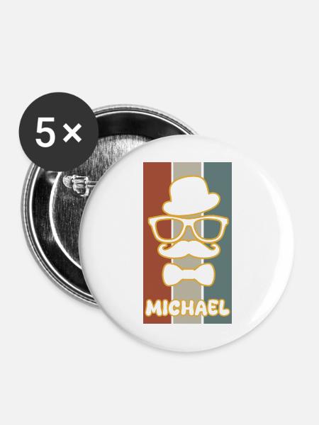 Michael als Vorname - Buttons mittel 32 mm (5er Pack) - Weiß