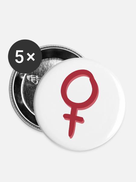 Rosa Venus-Symbol-Chart - Buttons mittel 32 mm (5er Pack) - Weiß