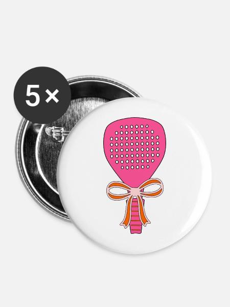 Padel Schläger Geschenk - Buttons mittel 32 mm (5er Pack) - Weiß