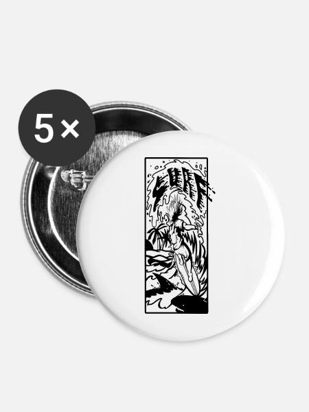 Brandung - Buttons mittel 32 mm (5er Pack) - Weiß