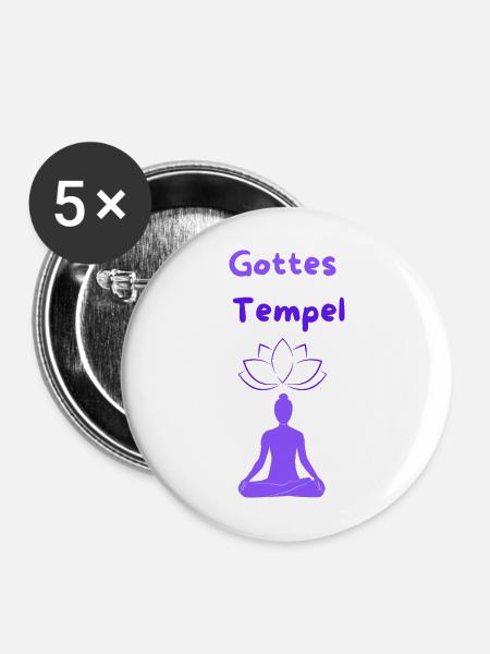 Gottes Tempel - Buttons mittel 32 mm (5er Pack) - Weiß