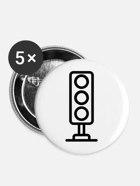 Ampel - Buttons mittel 32 mm (5er Pack) - Weiß