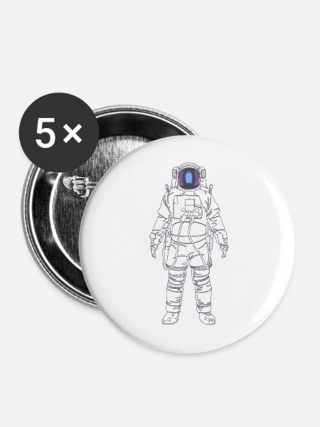 Violetter Nebelastronaut - Buttons mittel 32 mm (5er Pack) - Weiß