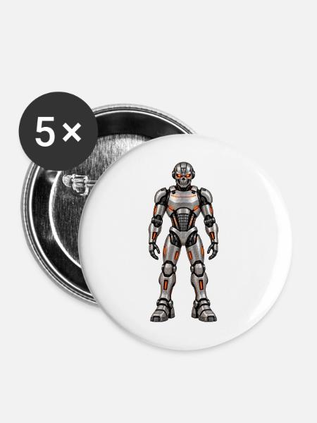 AJ-163 Vollkörper - Buttons mittel 32 mm (5er Pack) - Weiß