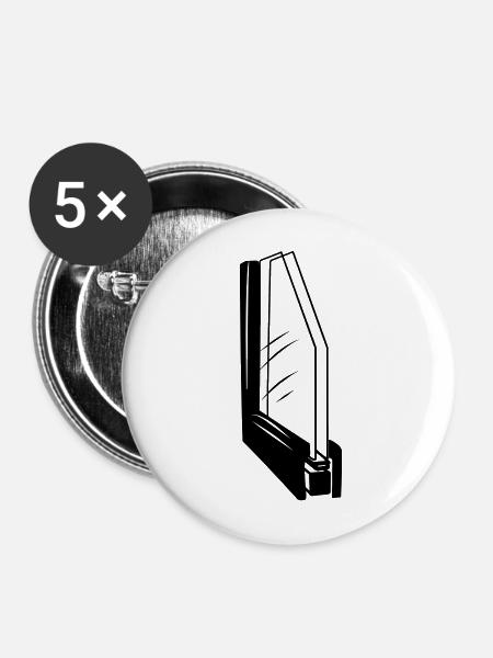 Thermopane-Glaser - Buttons mittel 32 mm (5er Pack) - Weiß