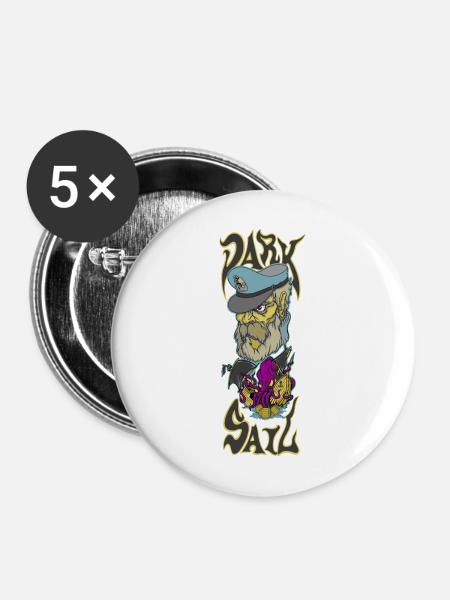 Dunkles Segel II - Buttons mittel 32 mm (5er Pack) - Weiß