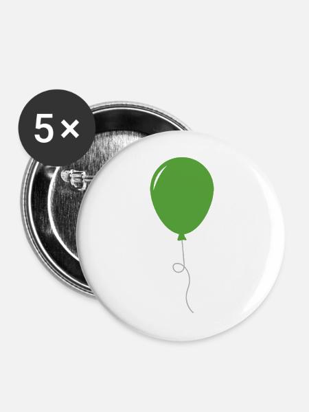 Ballon - Buttons mittel 32 mm (5er Pack) - Weiß
