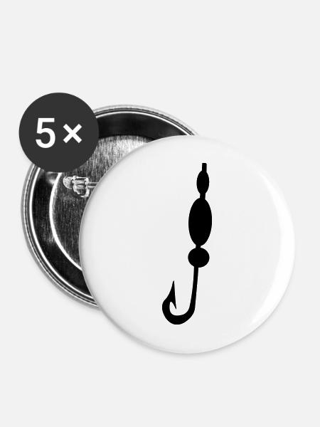 Angelhaken - Buttons mittel 32 mm (5er Pack) - Weiß