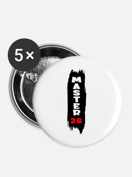 Master 2026 - Buttons mittel 32 mm (5er Pack) - Weiß