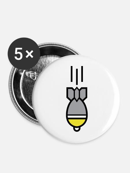 Granate – Schweizer Ikone - Buttons mittel 32 mm (5er Pack) - Weiß