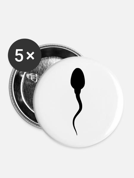 sperma - Buttons mittel 32 mm (5er Pack) - Weiß