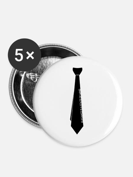 stilvolle Krawatte - Buttons mittel 32 mm (5er Pack) - Weiß