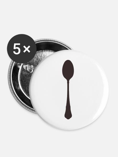 Löffel Besteck - Buttons mittel 32 mm (5er Pack) - Weiß