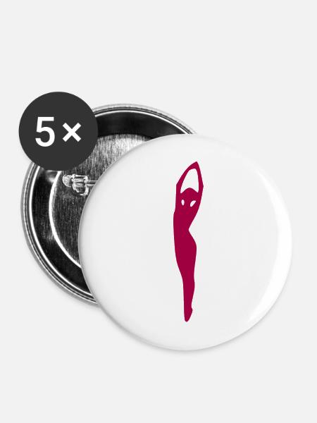 Tänzerin Silhouette tanzen Geschenk Tanz  - Buttons mittel 32 mm (5er Pack) - Weiß