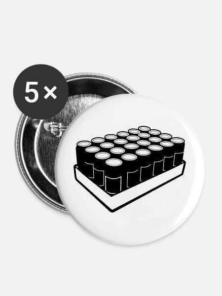 Dosenbier, Palette, Bier, Bierdosen - Buttons mittel 32 mm (5er Pack) - Weiß