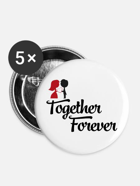 hochzeitspaar - Buttons mittel 32 mm (5er Pack) - Weiß