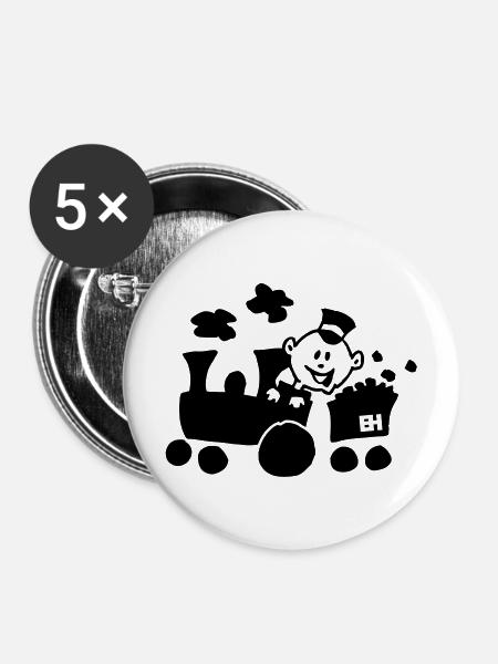 Zug - Buttons mittel 32 mm (5er Pack) - Weiß