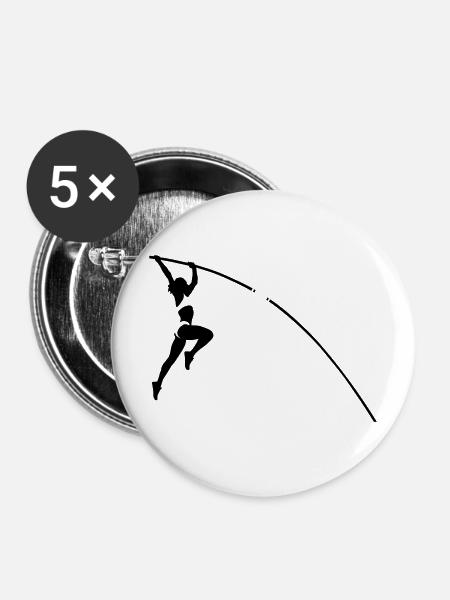 Stabhochsprung - Buttons mittel 32 mm (5er Pack) - Weiß