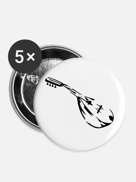 mandoline musiker - Buttons mittel 32 mm (5er Pack) - Weiß
