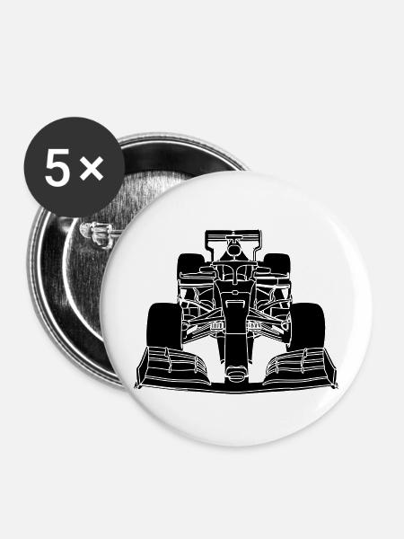 Rennfahrer - Buttons mittel 32 mm (5er Pack) - Weiß