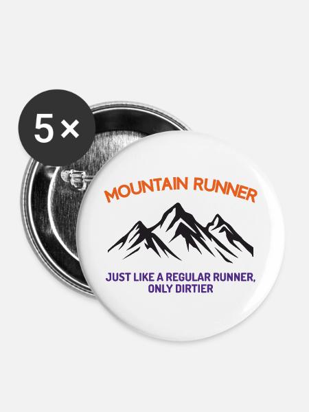 Bergläufer - Buttons mittel 32 mm (5er Pack) - Weiß
