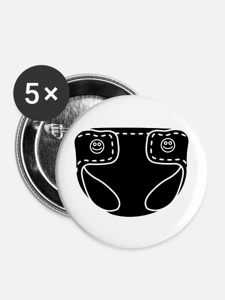 Babywindel - Buttons mittel 32 mm (5er Pack) - Weiß