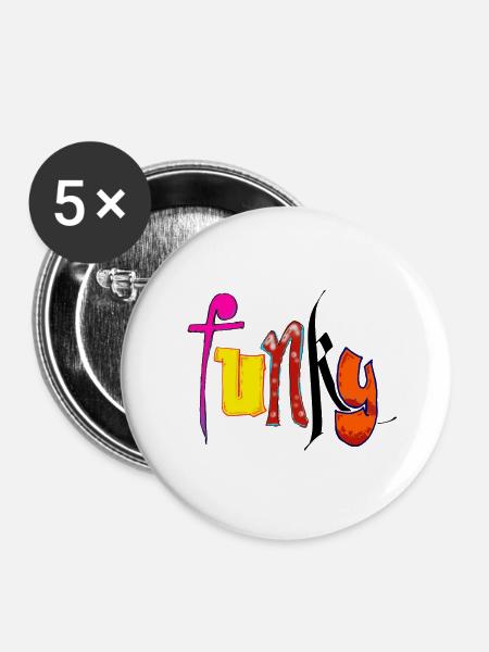 Funky - Buttons mittel 32 mm (5er Pack) - Weiß