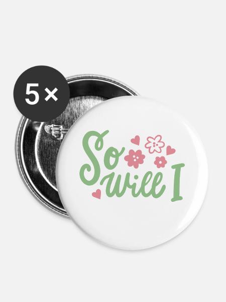 Christlich Glaube Bibelvers - Buttons mittel 32 mm (5er Pack) - Weiß